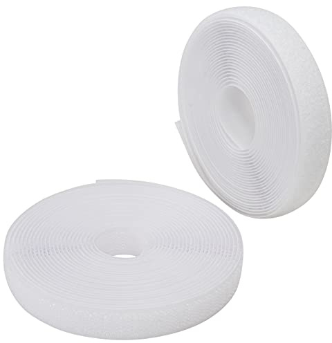 AERZETIX - C65872 - Självhäftande kardborrband 16 mm 5 meter - kabelorganiserare/kabelklämma - väskans bandklänning fästning rem - färg: vit - i polyamid och polyester