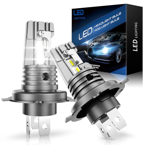 Pulilang Bombilla H4 LED Faros Canbus, 2023 Nuevo 16000LM 6500K Blanco Frío +400% Brillo LED H4 HB2 9003 Luz de Carretera Cruce Delanteros para Coches y Moto, Para Lámparas Halógena y Xenón, 2PCS