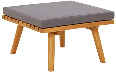 FIRBNUS Fußhocker mit Auflage 60x60x29cm Akazie Massivholz Balkonmöbel Gartenmöbel Lounge Sofa Outdoor Hocker Outdoor Balkon Hocker Fußhocker Garten Gartenhocker Wetterfest Hocker für füße Hochlegen