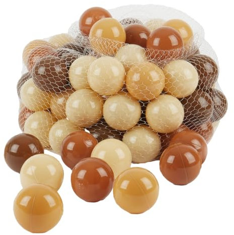 Bieco Bälle für Bällebad Chocolate Bliss | 100 Stück | Bunte Bälle | Bällebad Kinder Baby Ball Kinder | Spiele für draussen