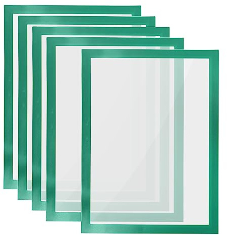 PATIKIL 8x12 Magnetisch Display Rahmen 5 Pack A4 Selbstklebend Magnetisch Schildhalter Doppelseitige Fenster Zeichen Halter für Wand Büro Kühlschrank Grün
