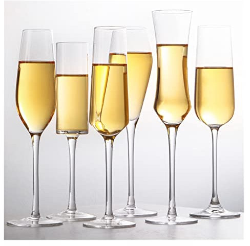 Flute da Champagne Calice Bicchiere da champagne Bicchiere da vino in cristallo Bicchiere da vino dolce Bicchiere da vino frizzante Bar Matrimonio Bicchieri da champagne ( Color : Straight , Size : 2P