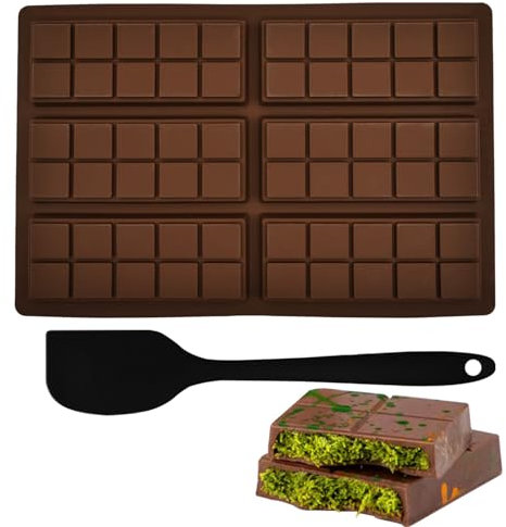 Stampo Cioccolato in Silicone,Dubai Stampi per di Cioccolato con Linee Separatrici,Tavolette di Cioccolato fai da te,Stampo Cioccolato per Cioccolato Fondente,Torte,Ghiaccio Cubetti