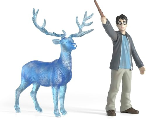 schleich Harry Potter | Harry Potter & Patronus 42680 | 11 x 16 x 18 cm | ab 6 Jahren | detailreiche Harry Potter Figur und Hirschkuh für Sammlung & Deko | Geschenk für Fans & Kinder | 2-teiliges Set