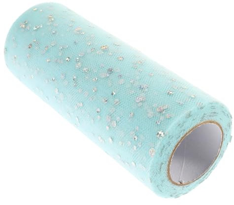 Operitacx 2 Rollen Tüllrolle mit Pailletten Schleifen für die Haare Netzband aus Stoff geschenke einpacken geldgeschenke verpacken Ornament kreativer Tüll Tüllbandverzierung