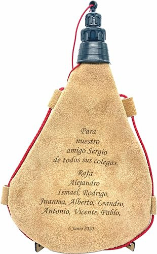 LA FABRIQUILLA Bota de Vino de Cuero Personalizable 1L - Recipiente para transportar bebidas