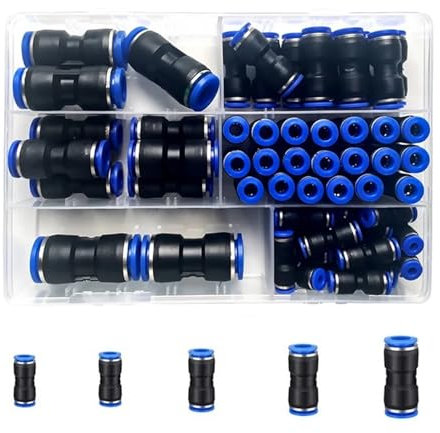 PU-Boxset, gerade pneumatische Luftarmaturen der PU-Serie, Wasserleitungen, Schnellverschluss, Kunststoffschlauchkupplungen PU 4 6 8 10 mm(A kit (23pcs))