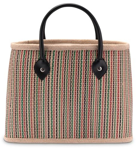 Decorasian Shopping Tasche aus Palmblatt – Handtasche im Shopper Format – Korbtasche für Damen im Boho Stil