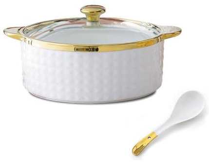 Ciotola da zuppa per microonde, con doppi manici, terrina in ceramica per zuppa per uso domestico o ristorante (1)