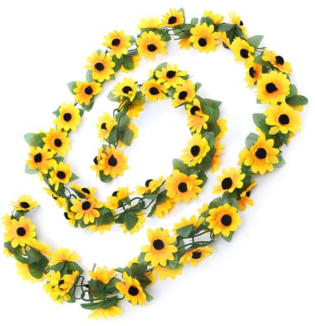 LHLZNB Artificial Flowers Garlands - 60 simulated roses Artificial Flower Vines for Decorations, Faux White Rose Floral Arch with Realistic Design for Home, Garden, Indoor/Outdoor Weddings (yellow)