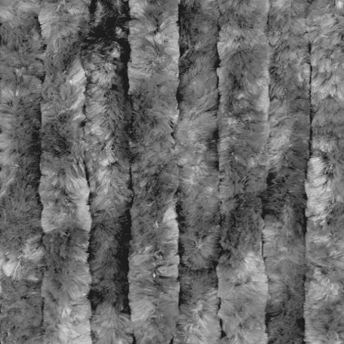 Moritz Flauschvorhang aus Chenille 90 x 200 cm anthrazit Türvorhang als Fliegenschutz Insektenschutz für Camping Wohnwagen