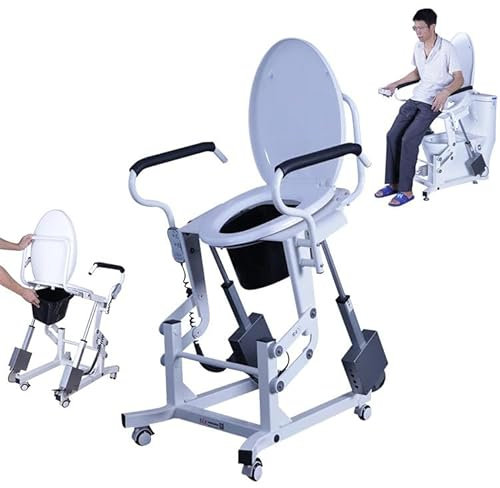 Sollevatore per Trasferimento Pazienti - Design Con Doppio Bracciolo, Sollevatore Elettrico per Sedile Wc, Con Sedile Diviso a 180°, Per Disabili E Anziani