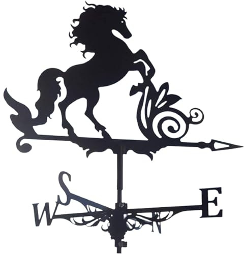 ZTZBFGM Wild Horse, Indicador De Dirección del Viento De La Veleta del Tiempo del Hogar De La Granja del Acero Inoxidable,para Patio De La Decoración del Paddock del Techo del Jardín Al