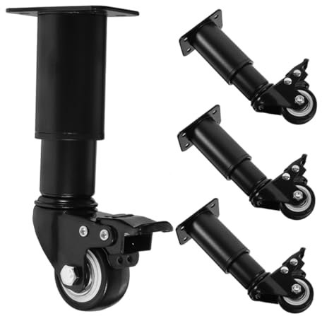 Angoily 4pcs Adjustable Height Casters for Furniture Legs Wheels for Sofa Table Cabinet