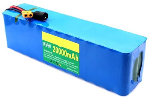 QmEna Batería de Iones de Litio para Bicicleta eléctrica de 48 V y 20 Ah, batería de Iones de Litio 13s3p de 20 Ah, Paquete de batería para Bicicleta eléctrica con Cargador XT60 Plug