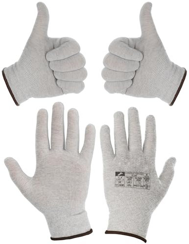 Minadax Lot de 2 paires de gants antistatiques ESD de précision, taille XL/10, pour réparation, montage et nettoyage en électronique, mécanique de précision, modélisme, voiture et moto
