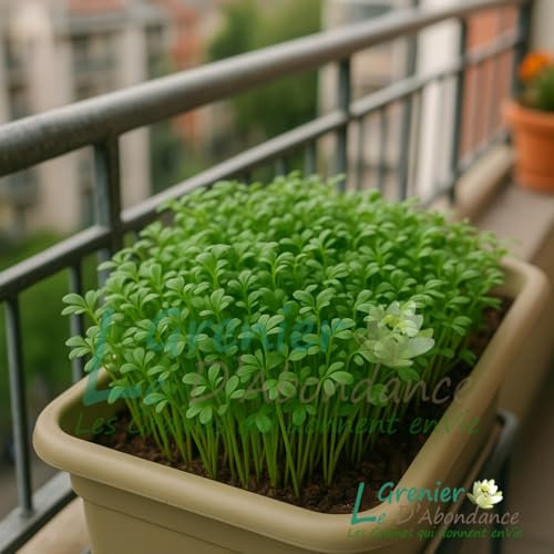 500 graines Aromatique à semer - Le Grenier d'Abondance - CRESSON de Jardin - Lepidium sativum