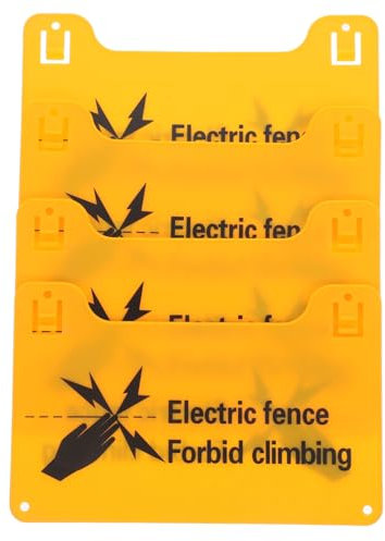 ABOOFAN 4 Stück Warnschilder für 20x12,8cm Hochspannung Warnhinweis Pvc Sicherheitsaufkleber mit Vorgebohrten Löchern für Landwirtschaft und Weidezaun