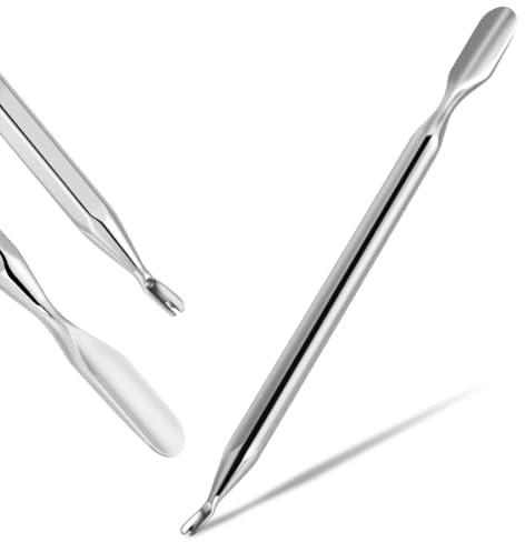 ALIIP Repousse-Cuticules Double Tête Professionnel avec Fourchette - Acier Inoxydable Antidérapant pour Manucure/Pédicure Maison & Salon