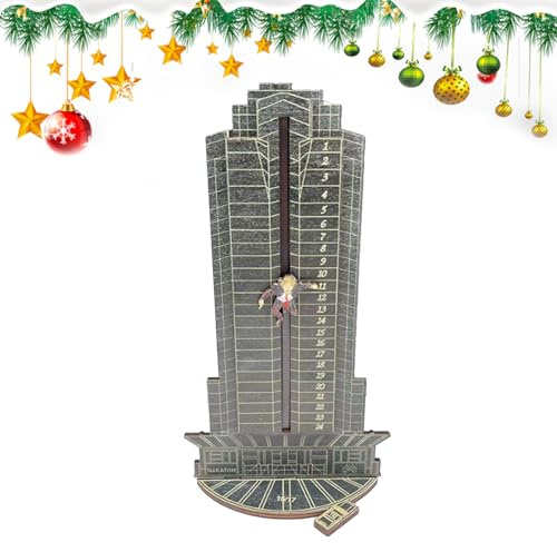 Calendario 'Avvento in legno, decorazione di Natale in legno, per 24 giorni, divertente pezzo centrale di visualizzazione di ornamenti per soggiorno, studio, camera da letto, sala
