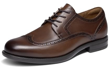 Bruno Marc Men's Brogue Wingtip Oxfords, Full Grain Leather Dress Shoes Flexible Forefoot for Work & Business Comfort Lightweight Lace Classic Formal Shoes,Size 11,Brown,SBOX26008M