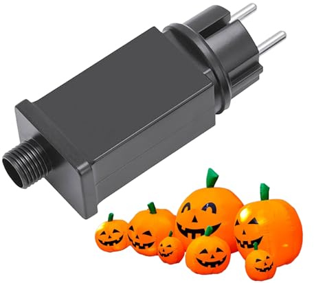 lyanny Alimentatore Per Luci LED - Alimentatore 12V Con EU Per Luci Fairy | Trasformatore Bassa Tensione Impermeabile IP44 per Giardino Halloween Gonfiabili Natale Esterno,Alimentazione Bassa Tensione