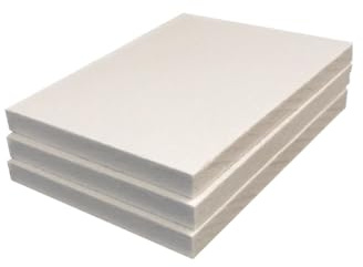 Pannello isolante termico in fibra ceramica da 3 pezzi, ignifugo, resistente al calore, ideale for stufe a legna, caminetti e applicazioni industriali(20X20X1Cm)