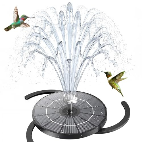 AISITIN Solarbrunnen für Draussen mit 4 Effekte und 3 Ausziehbar Halterung | 3,5W Solar Springbrunnen für Außen mit Düsenaufbewahrung, Solar Schwimmender Fontäne Pumpe für Garten,Vogel-Bad