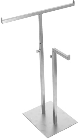 WRITWAA Expositor de Bolsos de Acero Inoxidable Ajustable, Soporte en Forma de T para Exhibición de Bolsos, Bufandas y Joyas, Adecuado para Tienda y Mostrador, Multifuncional y Resistente