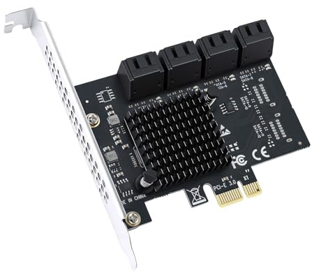 ELUTENG Tarjeta PCIe a SATA de 8 puertos, tarjeta controladora SATA 3.0 de 6 Gbps PCI Express X1 para PC de escritorio, compatible con SSD HDD, arranque como disco duro del sistema