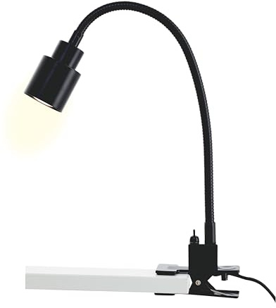 Brilliant LED Klemmleuchte in schwarz mit Flexarm & Kippschalter flexible Klemmlampe, Leselampe Schreibtischlampe Bettlampe mit 3 Watt und 300 Lumen, 3000K warmweiß inkl. LED fürs Schlafzimmer | Tischlampe mit Flexarm und Kippschalter, ideal für Schreibtisch, Regal und Bett, flexibel positionierbar