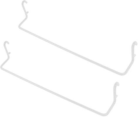 ABOOFAN Ganchos para Panel Perforado de Acero Inoxidable 2 Piezas Soporte Extensible para Toallas de Cocina y Baño Color Blanco Fácil de Usar