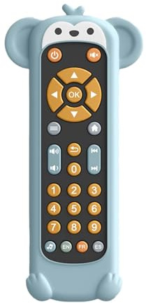 Nuevo juguete de control remoto para televisión de bebé con efectos de luz, sonidos realistas para niños pequeños, juguete de aprendizaje de música trilingüe para preescolares (E, talla única)