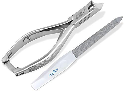 Profi Kopfschneider Nagelzange 16 cm aus rostfreiem Qualitätsstahl Extra Groß = Viel Kraft + Nagelfeile aus Solingen