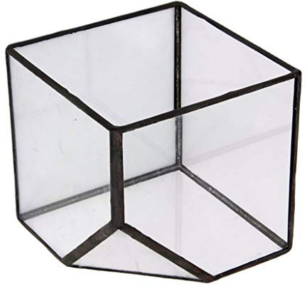 Tubayia Glas Geometrisches Terrarium Cube Gewächshaus Blumentopf Pflanzgefäß für Haus Garten Dekoration