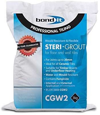 Pack of 2 Bond It 3kg Black Steri-Grout Wall & Floor Tile Mould Resistant