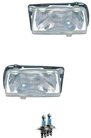 Halogen Scheinwerfer Frontscheinwerfer Set H4 für Jetta II inklusive Lampen