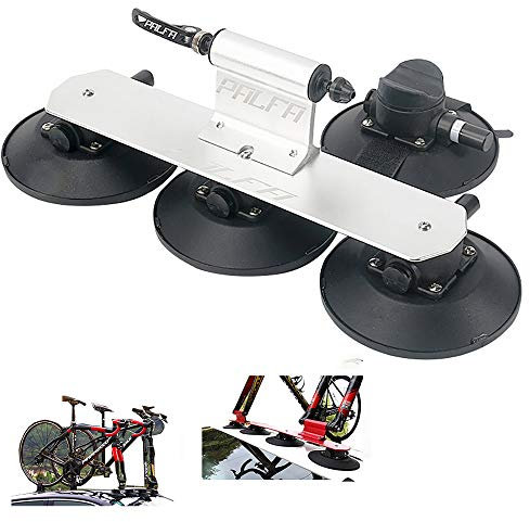 Yajun Portabicicletas con Ventosa Baca Techo para Bicicleta Aluminio Estante De Transporte Montaje Coche Piezas De Bicicleta,White-1