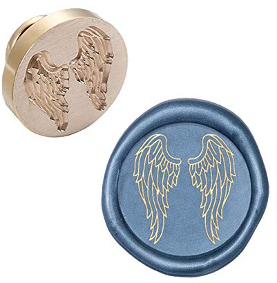 CRASPIRE Wax Seal Stempelkopf Angel Wings Abnehmbare Versiegelung Messing Stempelkopf Für Kreative Geschenkumschläge Einladungskarten Dekoration