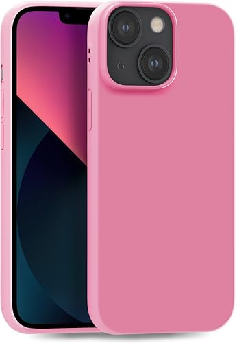 MyGadget-fodral kompatibelt med iPhone 13 Mini - robust mobilfodral TPU-fodral smalt silikonfodral - bakstycke reptåligt skyddsfodral matt rosa