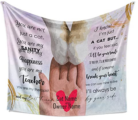 Personalisierte Namensdecke Kitty Pet Name Decke Katzendecke Katzenliebhaber Geschenk Kätzchen Decke Personalisierte Geschenk Benutzerdefinierte Decke Kundenspezifische Namensdecke Benutzerdefinierte