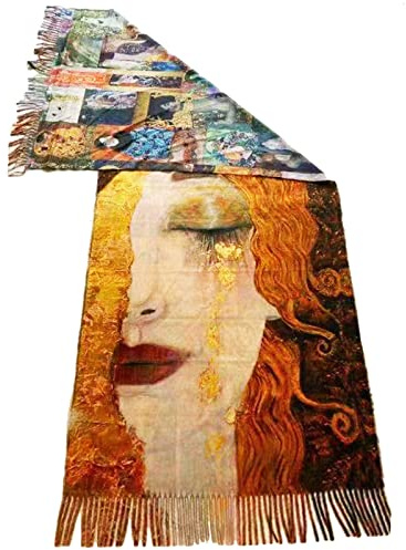 Toocool Unisex Schal Stola Klimt Van Gogh Kandinsky Monet Foulard Kunstgemälde 70x170cm Tuch Berühmte Meisterwerke Tragbare Kunst A001