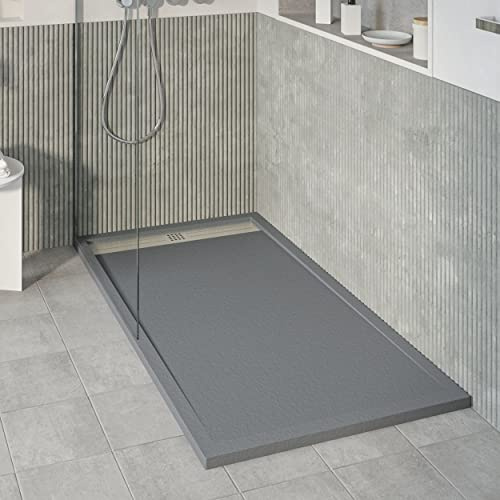 KOES - Kunstharz-Duschwanne Modell VOIGA – 70x100 – Anthrazit RAL 7016