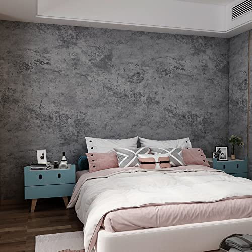 JSEVEM 60CM×9M 3D Grau Blaubeton Tapete Selbstklebend Vinyl | Graue Tapete Industrielle Betonoptik Möbelfolie Selbstklebende Vinyl Zement Kontakt Papier Für Küche Arbeitsplatte Fliese