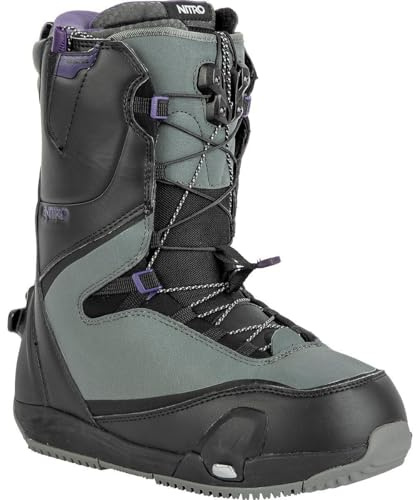 Nitro Damen Snowboards CAVE TLS '23 Step ON All Mountain Freestyle Freeride Schnellschnürsystem Boot Snowboardboot, Black-Charcoal, MP 27,0 // EU 41 1/3 // US 9,5