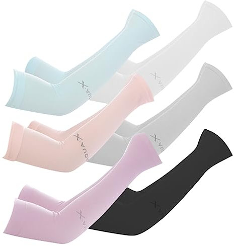 Regerly Manicotto UV Protezione Braccia, 6 Paio Raffreddamento Manicotti Anti-UV Braccia Unisex Protezione Solare Manicotti per Braccio Umidità Traspirante Corsa Ciclismo Giardinaggio Attività (6)