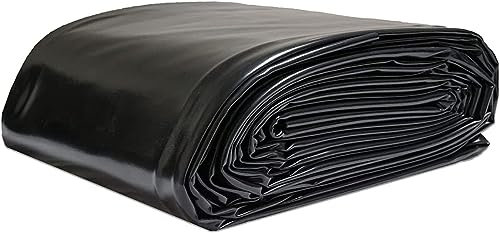 TsoLAY Bâche pour bassin à poissons, en polyéthylène haute densité, 2 mm d'épaisseur, flexible, membrane imperméable, pour bassin, accessoires de jardin et d'étangs, noir, 4 x 8 m