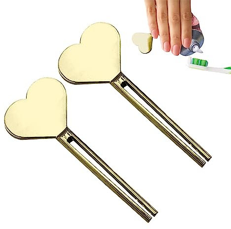 Kasmole Exprimidor de Tubos de Pasta de Dientes | 2 Llaves de exprimidor de Tubo de Metal | Escurridor de Tubo de Rodillo de Pasta de Dientes de Acero Inoxidable, Llave de exprimidor de Tubo de Metal