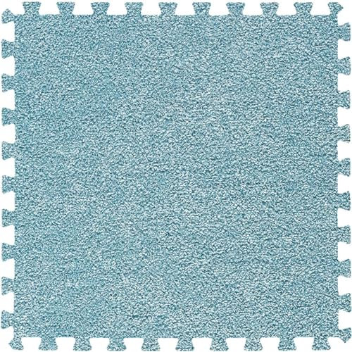 10 Stück Ineinandergreifende Mehrzweck-Teppichfliesen, Schaumstoff-Bodenmatte, Einfache Heimwerken Einbau, Zum Schutz Des Bodens, Wohnzimmer, Schlafzimmer,12x12 Zoll (Blau)