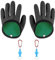 JINXIAN 1 Paar wasserdichte Angelhandschuhe Stichfest Anti Schnitt Landehandschuh Hecht mit 2 Magnetic Buckle Angelzubehör für Den Sicheren Umgang mit Hecht Zander Wels
